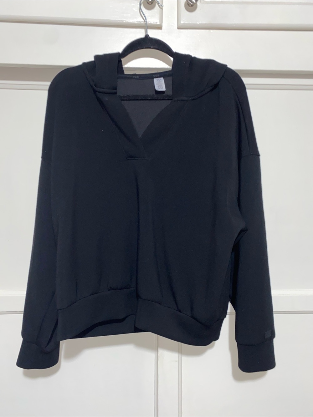 Victoria's Secret Black V-Neck Hooded Sweatshirt